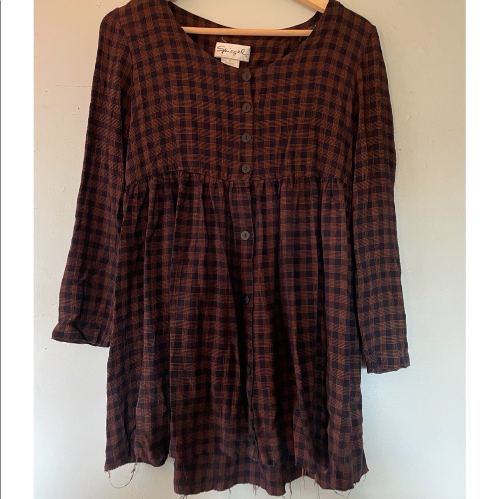 Gingham babydoll dress